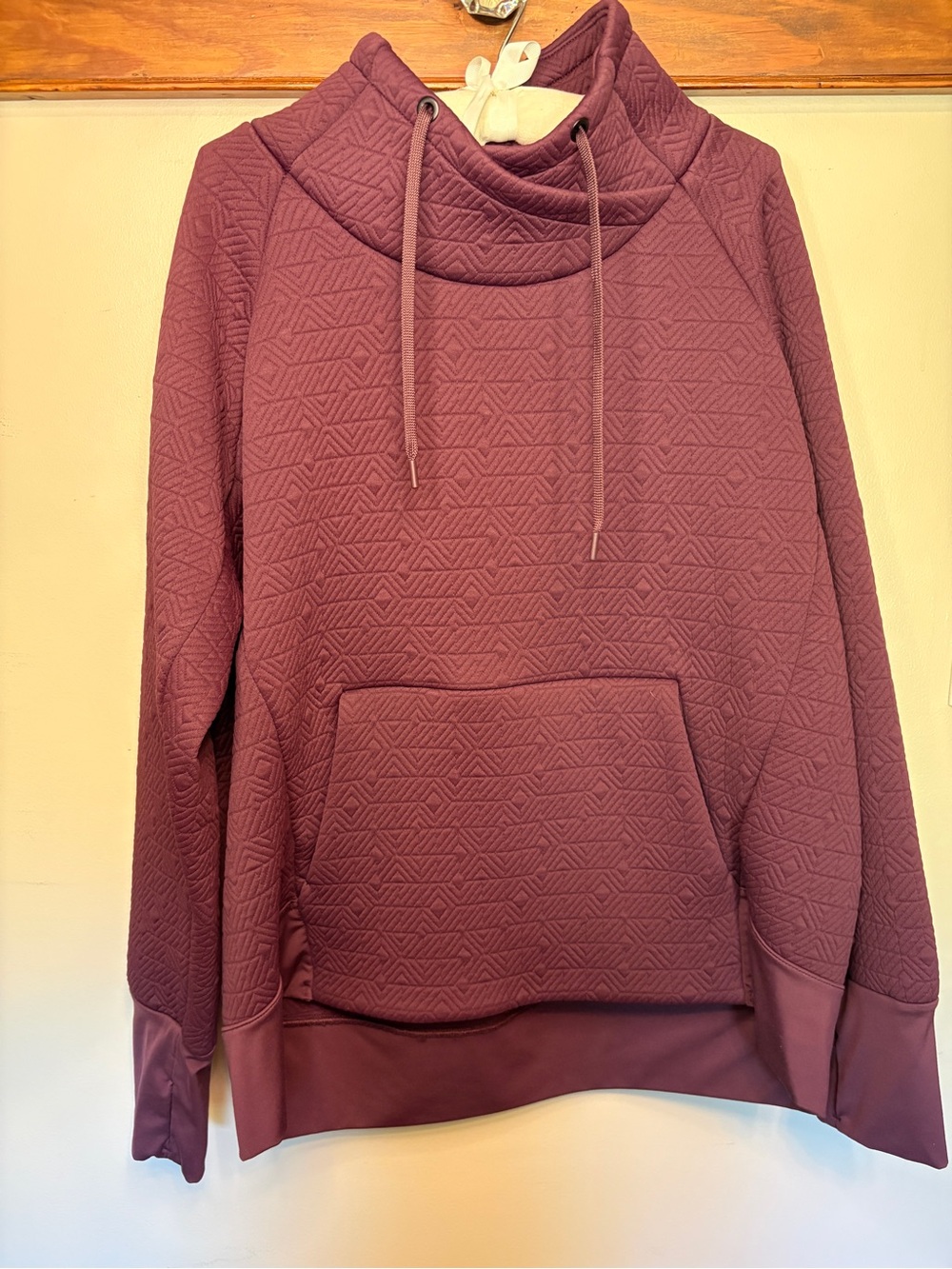 Athleta Scuba Quilted Funnel Neck Sweatshirt - Plum